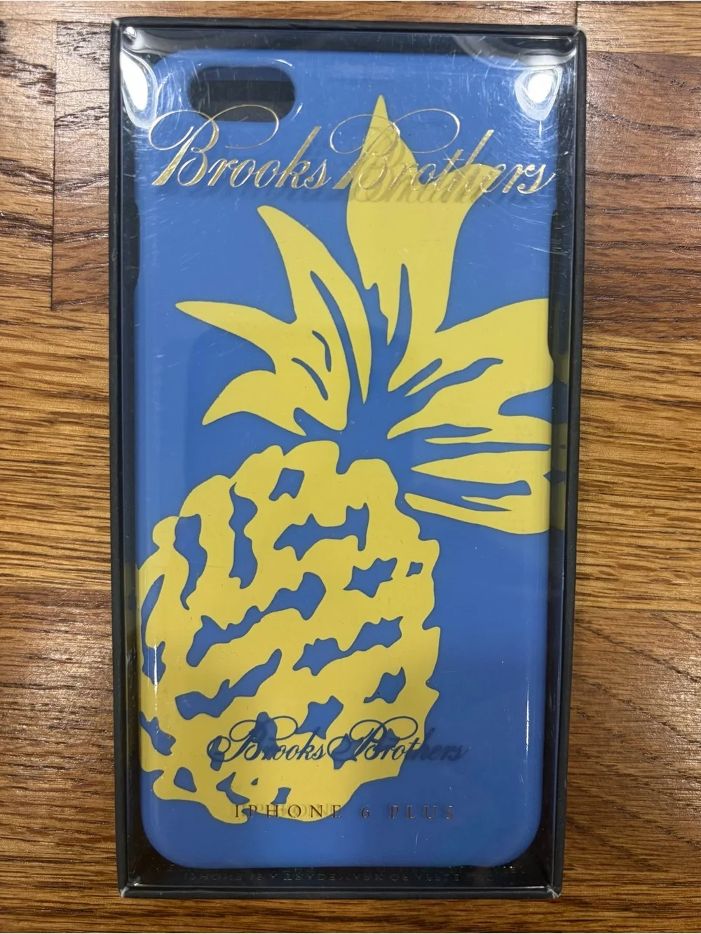 NEW iPhone 6 Plus Case Brooks Brothers Blue with Yellow Pineapple